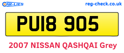 PUI8905 are the vehicle registration plates.