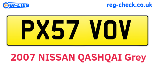 PX57VOV are the vehicle registration plates.
