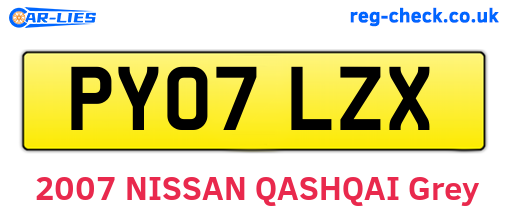 PY07LZX are the vehicle registration plates.