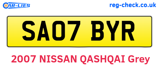 SA07BYR are the vehicle registration plates.