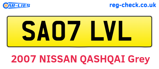 SA07LVL are the vehicle registration plates.