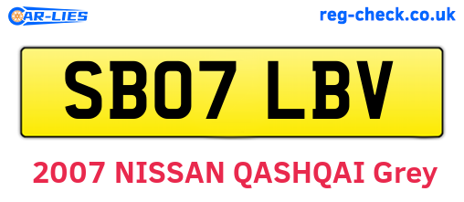 SB07LBV are the vehicle registration plates.