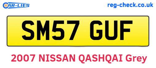SM57GUF are the vehicle registration plates.