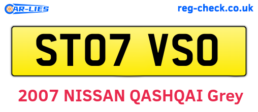 ST07VSO are the vehicle registration plates.