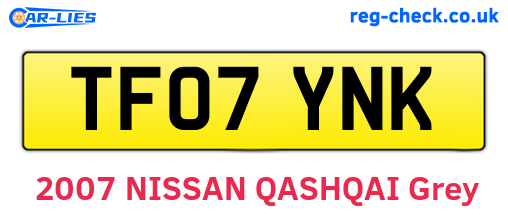 TF07YNK are the vehicle registration plates.
