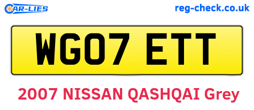 WG07ETT are the vehicle registration plates.