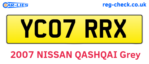 YC07RRX are the vehicle registration plates.