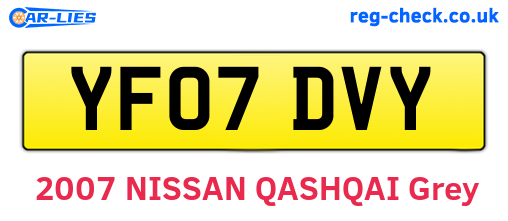 YF07DVY are the vehicle registration plates.