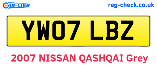 YW07LBZ are the vehicle registration plates.