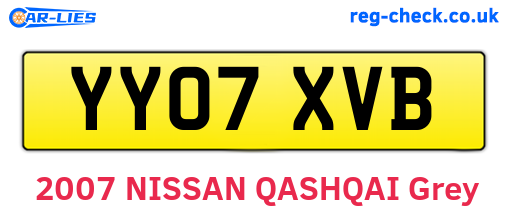 YY07XVB are the vehicle registration plates.