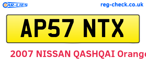 AP57NTX are the vehicle registration plates.