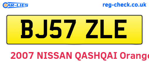 BJ57ZLE are the vehicle registration plates.