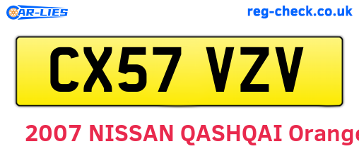 CX57VZV are the vehicle registration plates.
