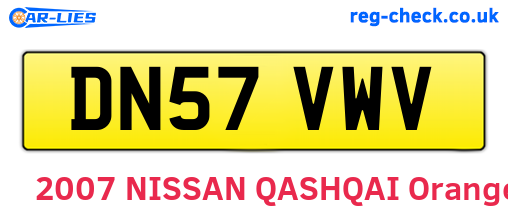 DN57VWV are the vehicle registration plates.
