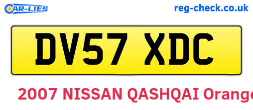 DV57XDC are the vehicle registration plates.