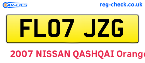 FL07JZG are the vehicle registration plates.
