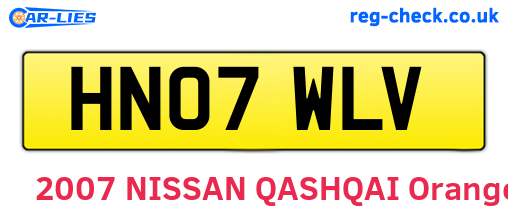 HN07WLV are the vehicle registration plates.