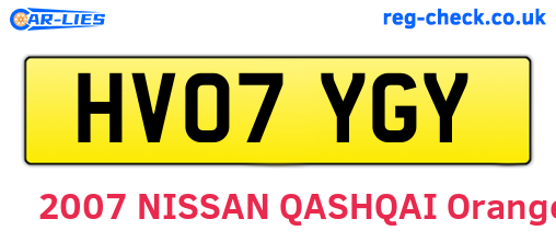 HV07YGY are the vehicle registration plates.