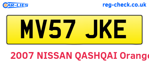 MV57JKE are the vehicle registration plates.