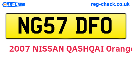 NG57DFO are the vehicle registration plates.