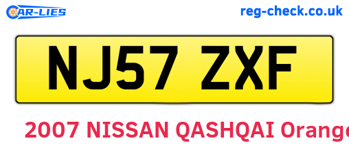 NJ57ZXF are the vehicle registration plates.