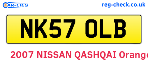 NK57OLB are the vehicle registration plates.