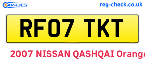 RF07TKT are the vehicle registration plates.
