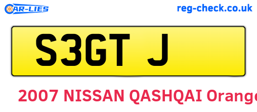 S3GTJ are the vehicle registration plates.