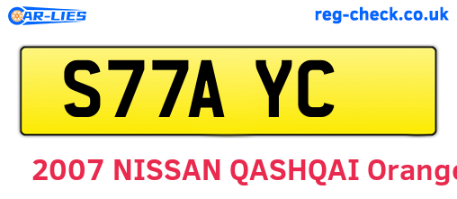 S77AYC are the vehicle registration plates.
