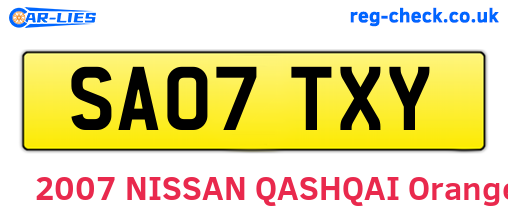 SA07TXY are the vehicle registration plates.