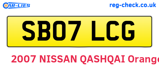 SB07LCG are the vehicle registration plates.