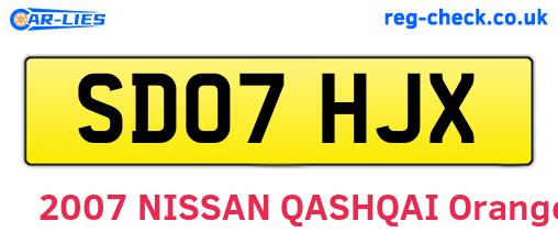SD07HJX are the vehicle registration plates.