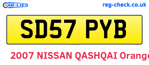 SD57PYB are the vehicle registration plates.