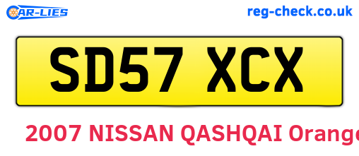 SD57XCX are the vehicle registration plates.
