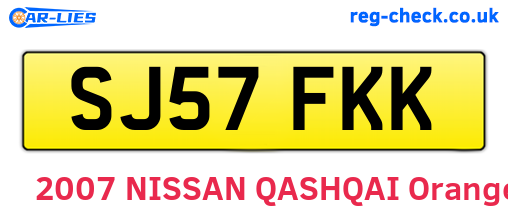 SJ57FKK are the vehicle registration plates.