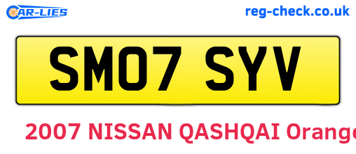 SM07SYV are the vehicle registration plates.