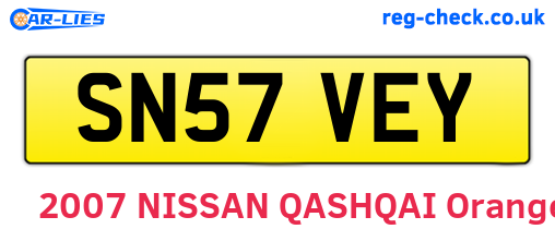 SN57VEY are the vehicle registration plates.