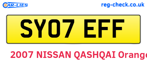 SY07EFF are the vehicle registration plates.