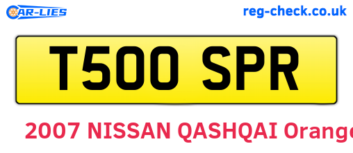 T500SPR are the vehicle registration plates.