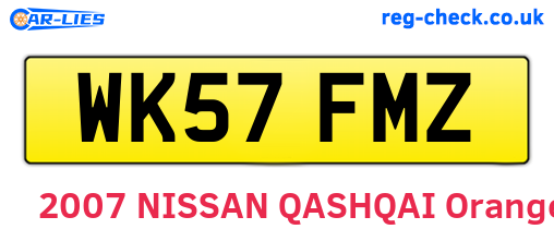 WK57FMZ are the vehicle registration plates.