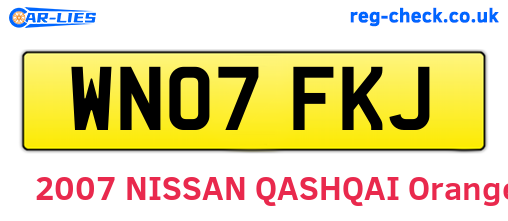 WN07FKJ are the vehicle registration plates.