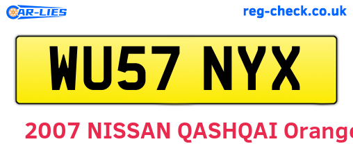 WU57NYX are the vehicle registration plates.