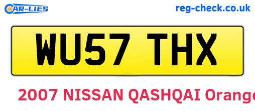 WU57THX are the vehicle registration plates.