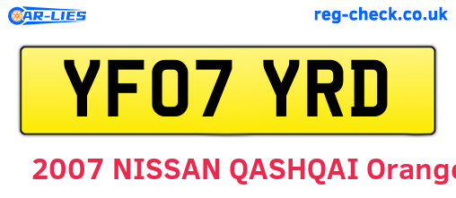 YF07YRD are the vehicle registration plates.