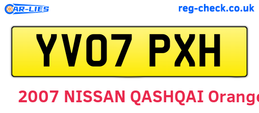 YV07PXH are the vehicle registration plates.