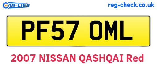 PF57OML are the vehicle registration plates.