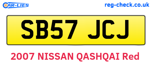 SB57JCJ are the vehicle registration plates.