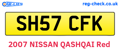 SH57CFK are the vehicle registration plates.