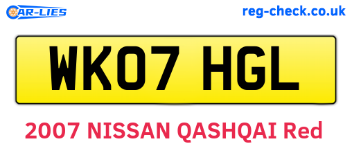 WK07HGL are the vehicle registration plates.