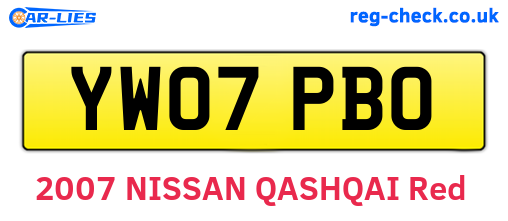 YW07PBO are the vehicle registration plates.